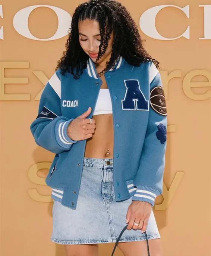 Azzi Fudd Custom Coach Blue Bomber Jacket