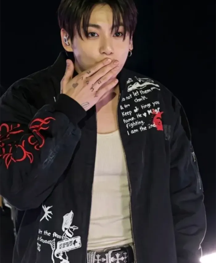 BTS Arirang Jungkook What Is Your Love Song Black Bomber Jacket For Sale