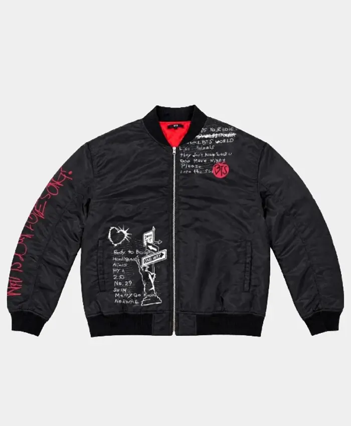 BTS Jungkook Arirang Black Bomber Jacket