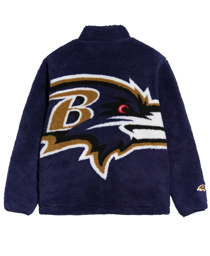 Baltimore Ravens Big Logo Full-Zip Purple Sherpa Jacket