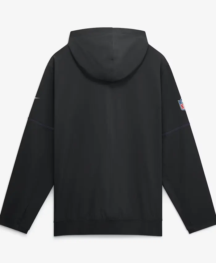 Baltimore Ravens Nike Sideline Anorak Half-Zip Hooded Black Jacket Back