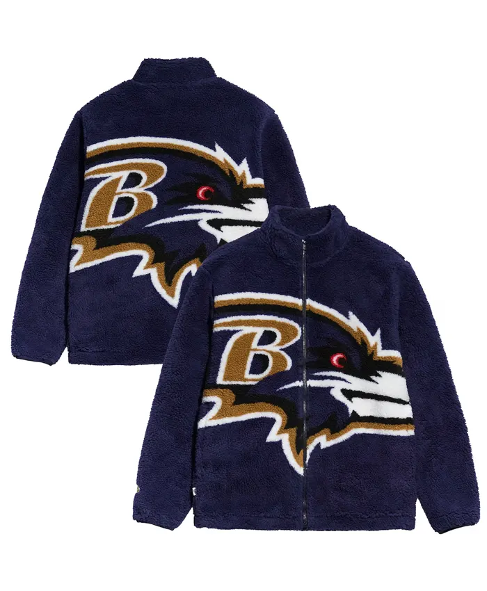 Baltimore Ravens Purple Big Logo Full-Zip Sherpa Jacket