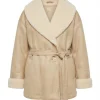 Baylen Dupree TV Series Baylen Out Loud S03 Shawl Collar Beige Shearling Coat
