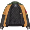 Billionaire Boys Club Club Cracked Bomber Leather Varsity Jacket
