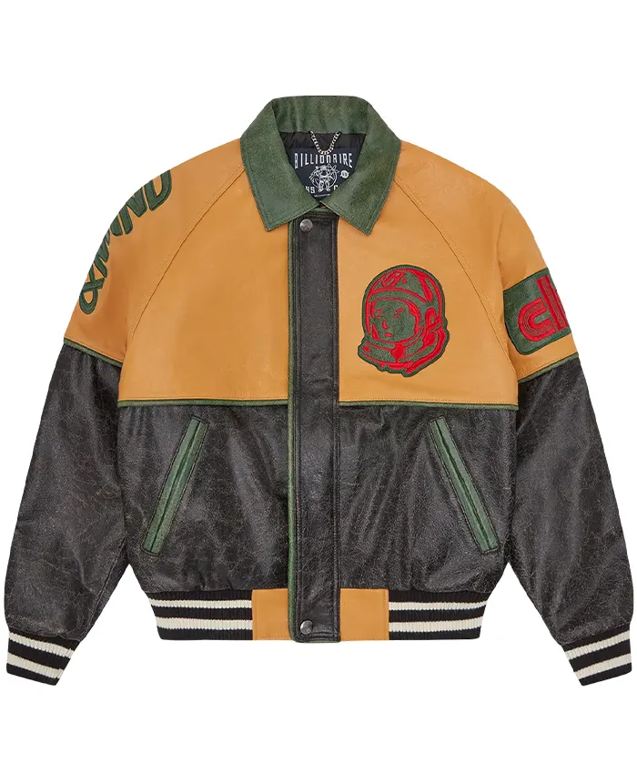 Billionaire Boys Club Club Cracked Leather Varsity Jacket