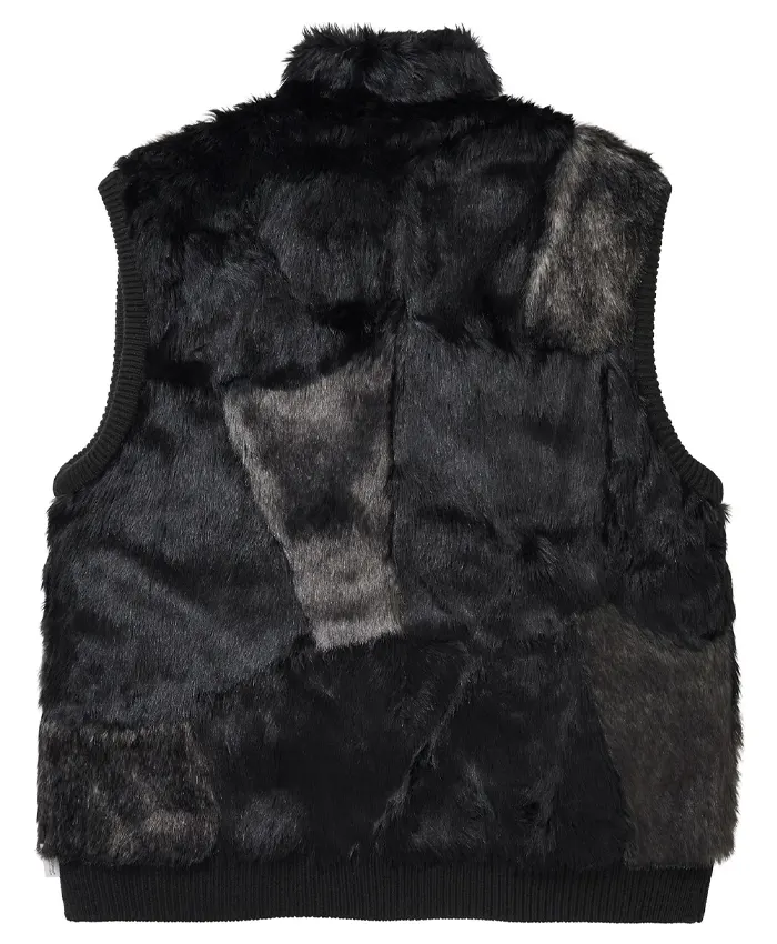Black Supreme Fur Windstopper Vest Back