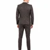 Men's black and red Halloween party suit with stylish patterned detailing