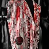 Blood-Rave-Red-and-White-Genuine-Leather-Vest-side-view-with-asymmetrical-zipper-and-lapel-collar