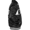 D23 Kingdom Hearts black leather bomber varsity jacket with ribbed cuffs
