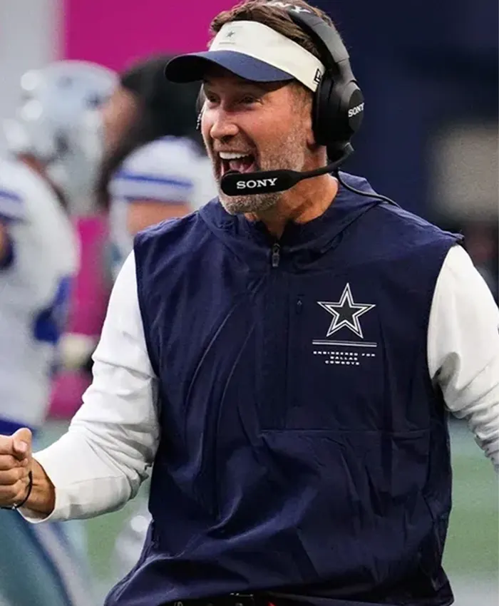 Brian Schottenheimer Preseason 2026 Cowboys Sleeveless Anorak Jacket