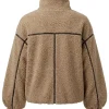 Brianna TV Series Double Lives of Suburban Wives 2026 Brown Sherpa Jacket Back View
