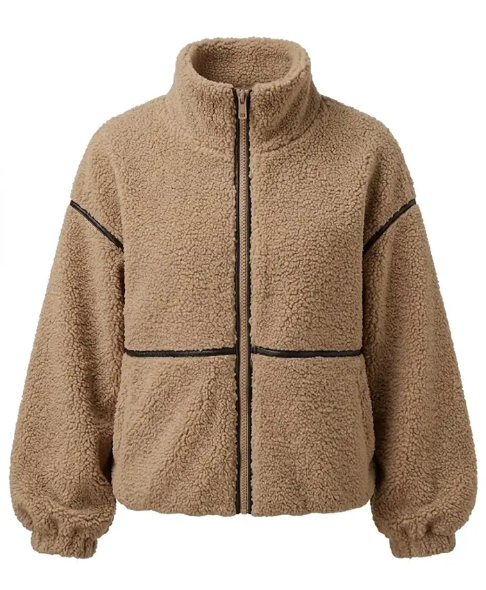Brianna TV Series Double Lives of Suburban Wives 2026 Brown Sherpa Jacket