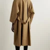 Buy Aurore Oversized Brown Cotton Trench Coat For Women Back View