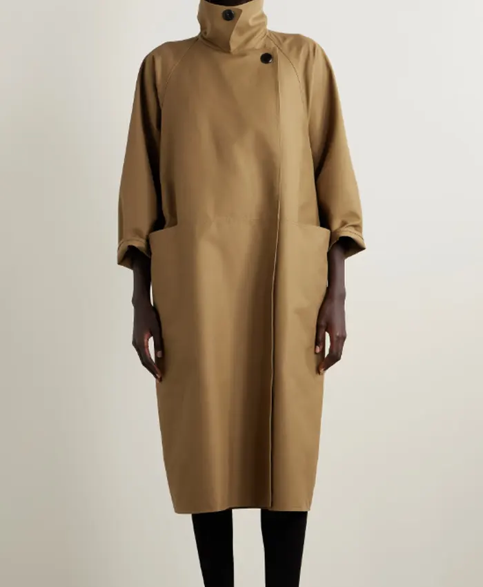 Buy Aurore Oversized Brown Cotton Trench Coat For Women