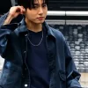 Buy BTS Arirang Tour Jungkook Blue Cotton Denim Jacket Front