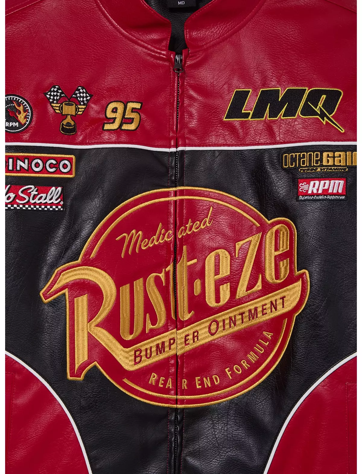 Buy BoxLunch Disney Pixar Cars Lightning McQueen Black and Red Leather Racing Jacket Shop now