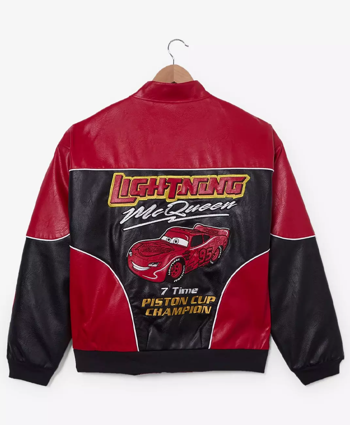 Buy BoxLunch Disney Pixar Cars Lightning McQueen Black and Red Leather Racing Jacket