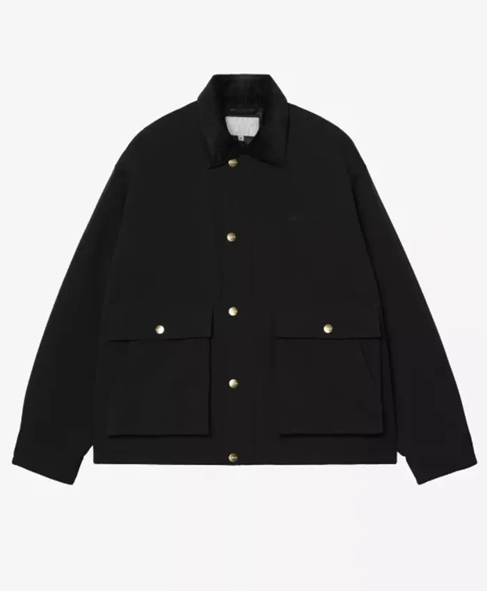 Buy Carhartt Wip Quentin 2026 Black Cotton Jacket Front