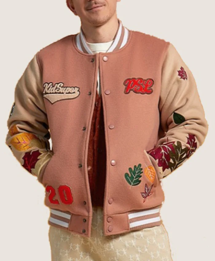 Buy Colm Dillane Starbucks And KidSuper Team PSL Varsity Jacket Front View