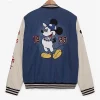 Buy Disney Mickey Mouse Baseball Blue and Beige Denim Bomber Jacket Back
