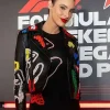 Buy F1 Grand Prix Las Vegas Lele Pons Black Cropped Leather Moto Jacket