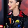 Buy F1 Grand Prix Las Vegas Lele Pons Black Cropped Leather Moto Jacket Side View