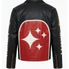 Buy Free Your Mind Black Leather Racing Moto Jacket Back View