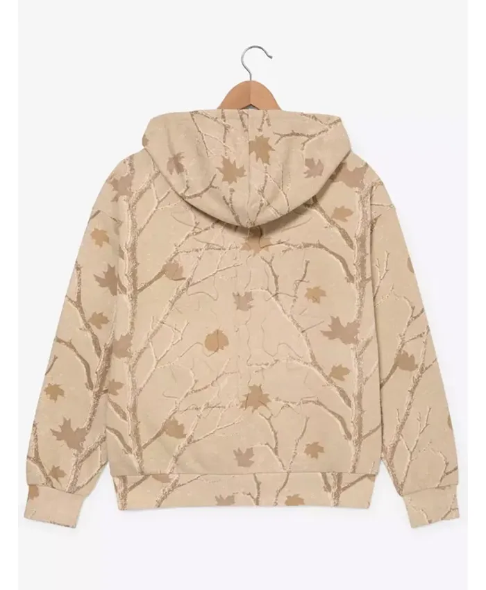 Buy Godzilla and Mothra Botanical Leaf Camouflage Pattern Hooded Jacket