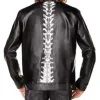 Buy Halloween 2026 Adult Skeleton Black Moto Leather Jacket On Sale