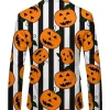 Buy Halloween Black and White Pumpkin Strip Blazer For Men and Women