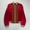 Buy Iconic DiorSS06 Kanye Red Satin Military Bomber Jacket Front View