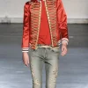 Buy Iconic DiorSS06 Kanye Red Satin Military Bomber Jacket On Sale