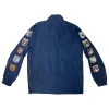 Buy Lana Del Rey Racing Stripe Patches Blue Jacket On Sale