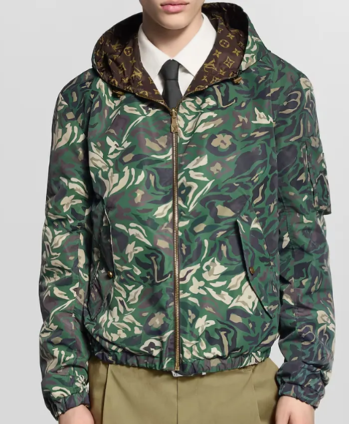 Buy Louis Vuitton Reversible Camo Hooded Zip-up Jacket For Sale