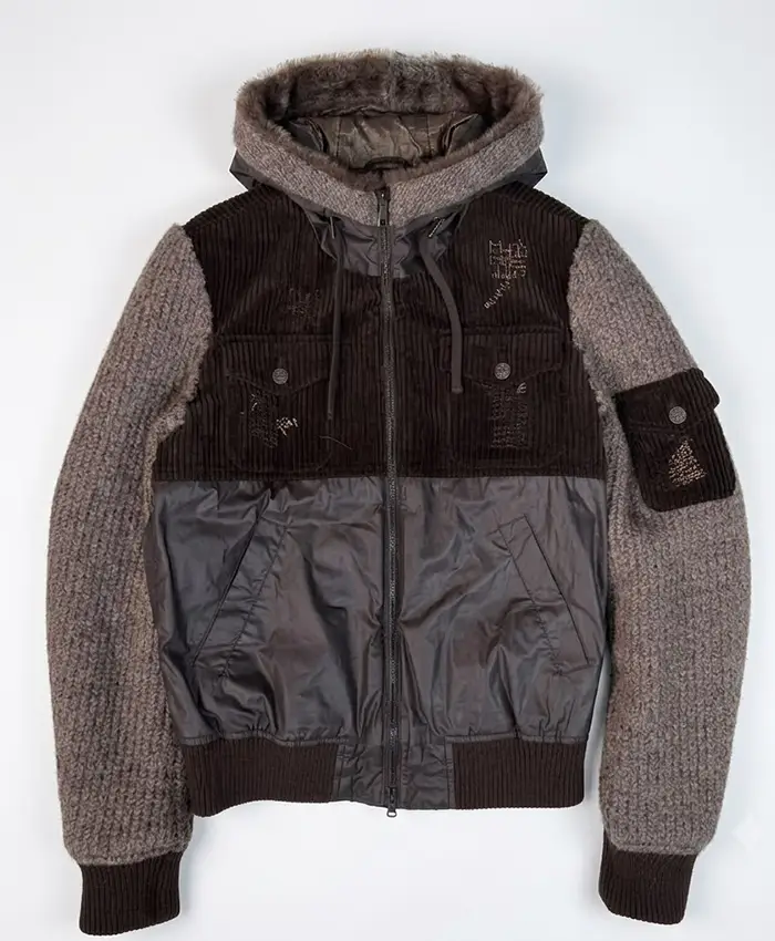 Buy Mario Balotelli Dolce & Gabbana Corduroy Hooded Blouson Jacket Front