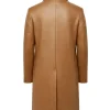 Buy Men’s Camel Double-Breasted Leather Overcoat For Sale