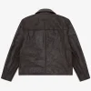 Buy Mutimer Linea Burgundy and Black Real Leather Jacket Black Back