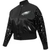 Buy NFL Philadelphia Eagles Show Time Chamarra Blue Satin Bomber Jacket