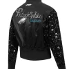Buy NFL Philadelphia Eagles Show Time Chamarra Blue Satin Bomber Jacket Back View