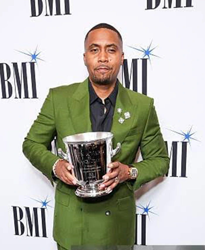 Buy Nas BMI R&B Hip-Hop Awards 2026 at Los Angeles Green Blazer Front