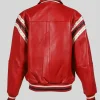 Buy Pelle Pelle Encrusted Red Leather Company 78 Bomber Jacket Back