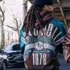 Buy Pelle Pelle Fall 2026 True To Our Roots Brown And Teal Leather Bomber Jacket