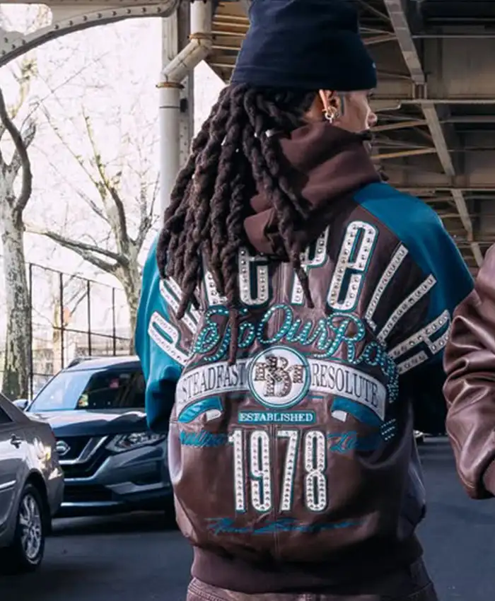 Buy Pelle Pelle Fall 2026 True To Our Roots Brown And Teal Leather Bomber Jacket