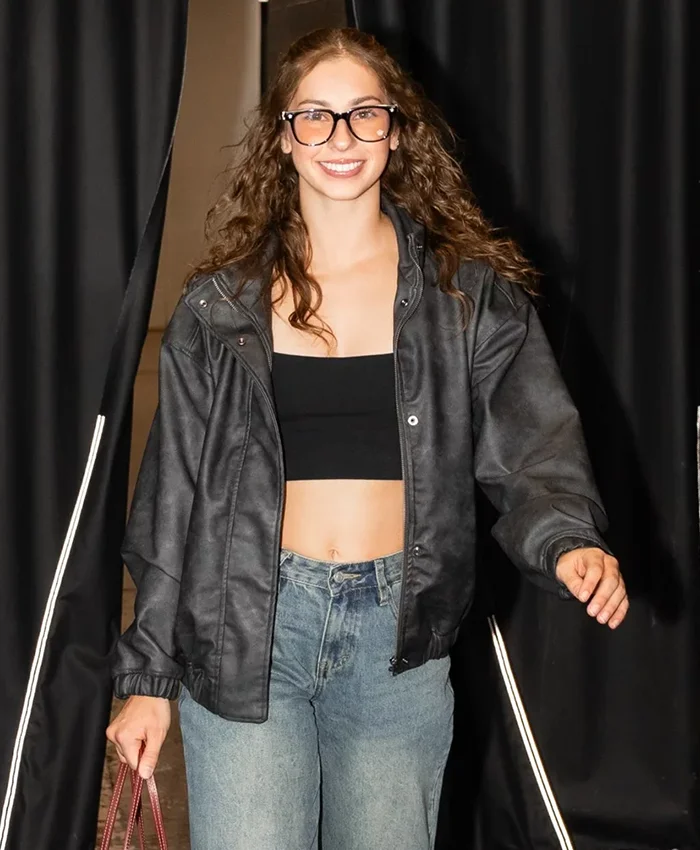 Buy Phoenix Mercury debut Kelsey Plum Black Leather Jacket On Sale