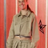 Buy Sabrina Ionescu Nike Brown Cropped Jacket Front View