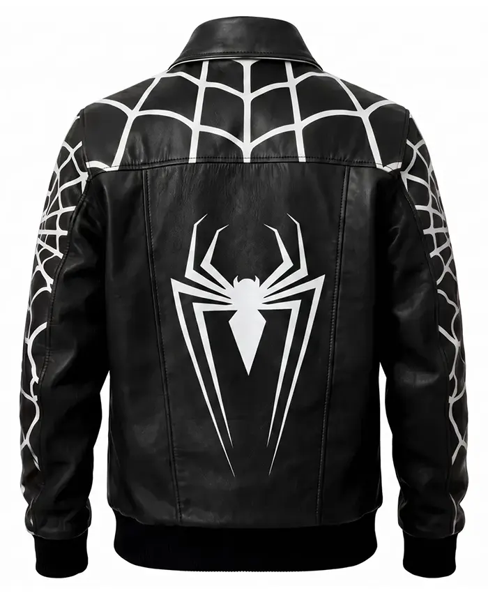 Buy Spider-Man Symbiote Halloween Black Spider Web Bomber Cosplay Jacket On Sale