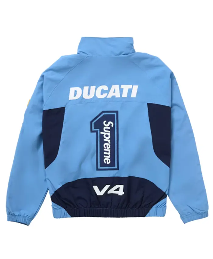 Buy Supreme Ducati Light Blue Polyester Track Jacket On Sale