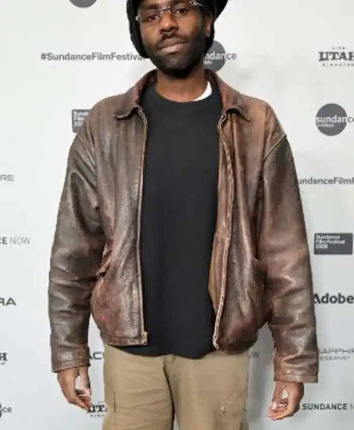 Buy The Invite Sundance Film Festival 2026 Devonté Hynes Brown Distressed Leather Jacket
