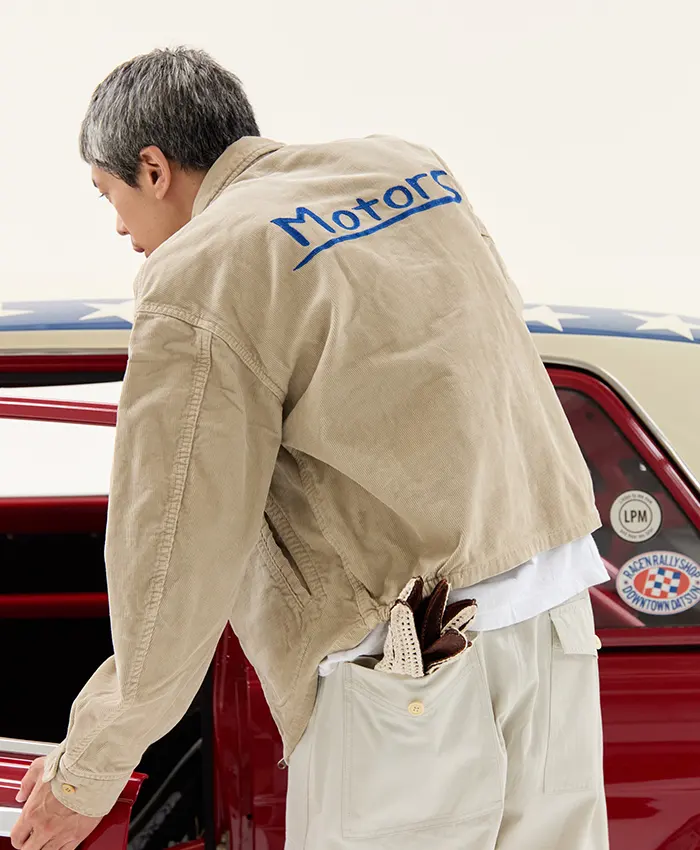 Buy Visvim Motors Club 2026 Somer Swing Top Beige Corduroy Jacket Back
