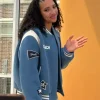 Buy WNBA All-Star Game 2026 Azzi Fudd Custom Coach Blue Bomber Jacket Side View